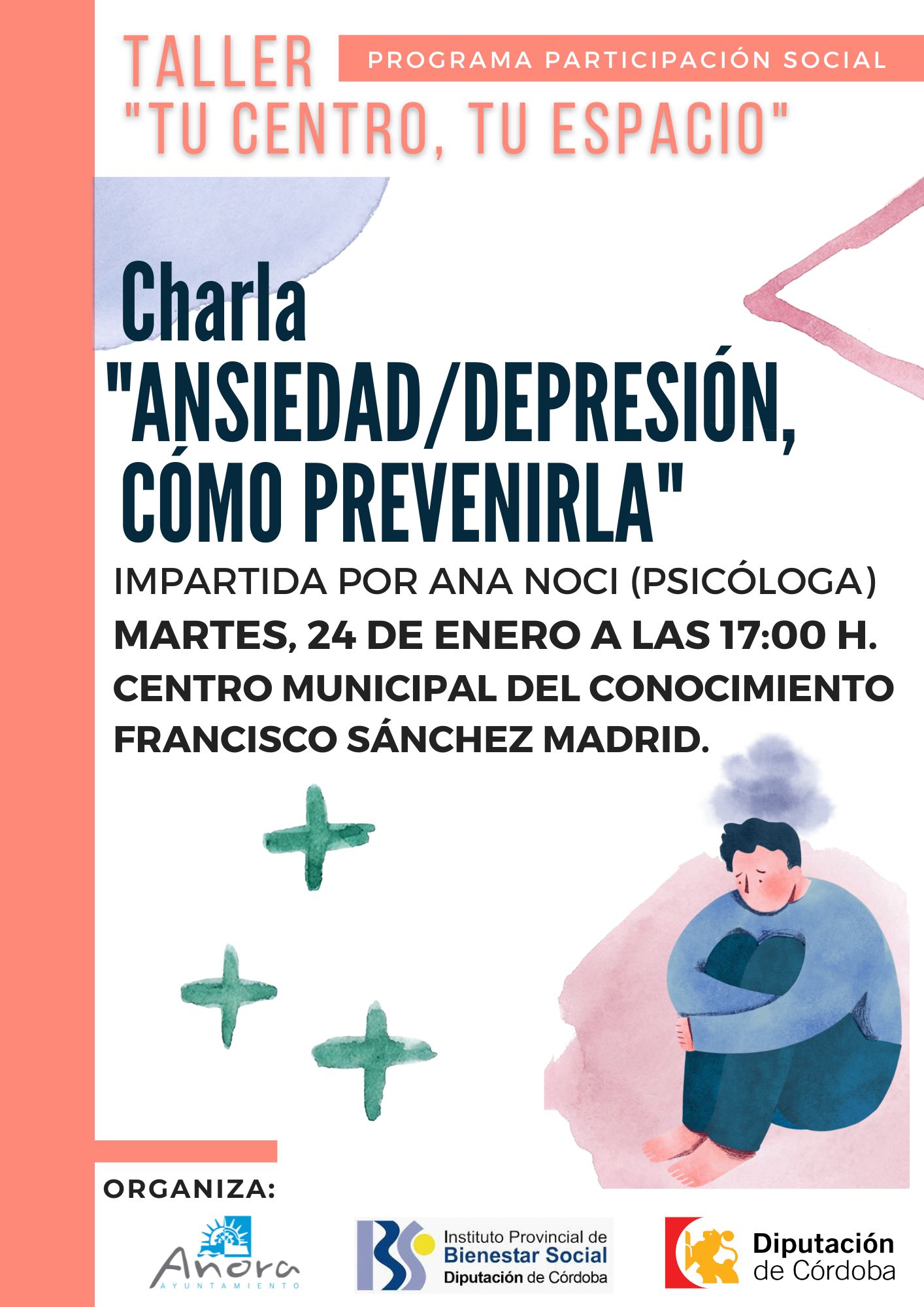 CARTEL Charla Ansiedad depresión, cómo prevenirla