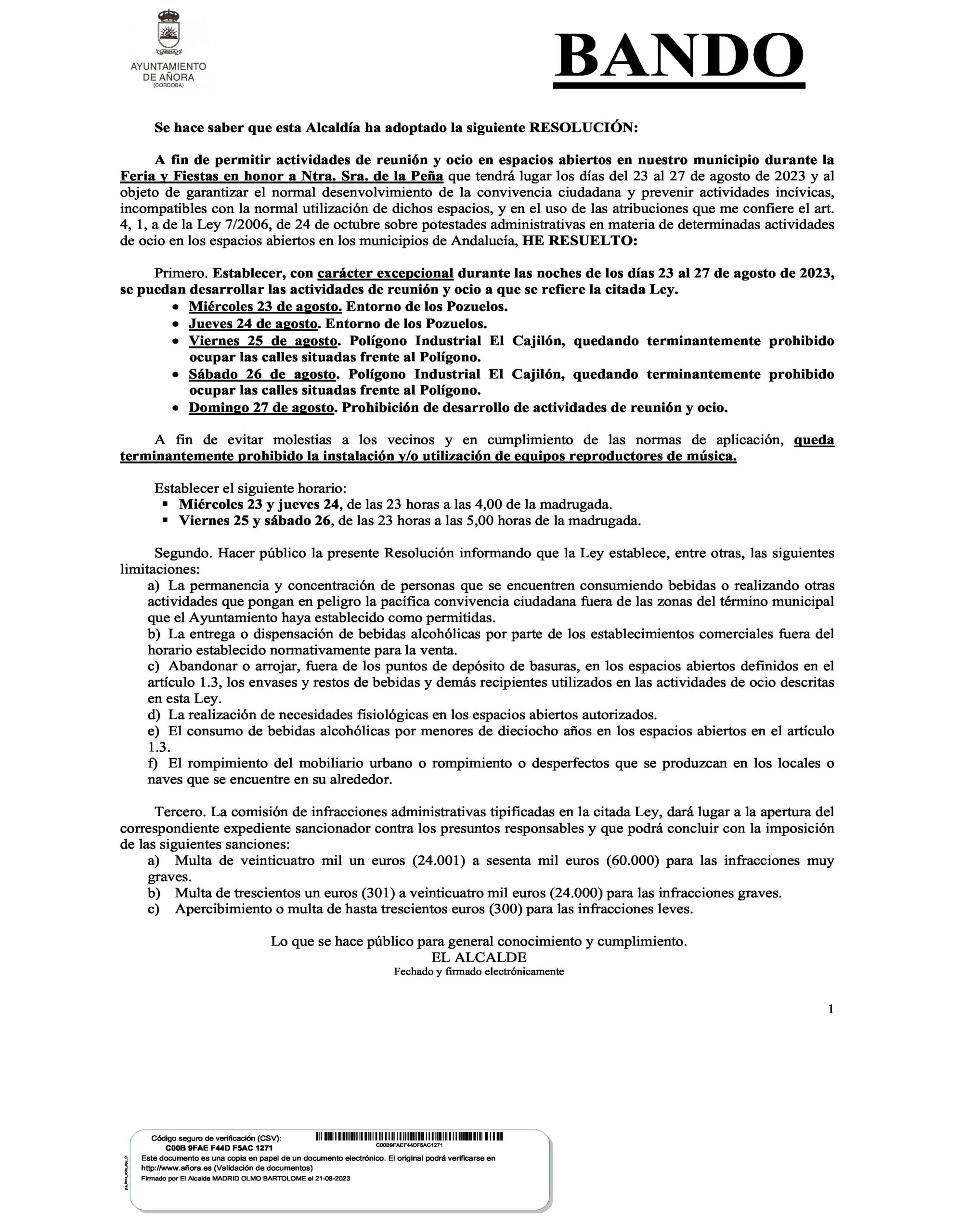 ANUNCIO ACTIVIDADES DE OCIO Y REUNION FERIA 2023