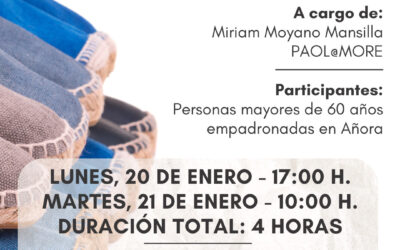 Taller artesanal de zapatillas de esparto